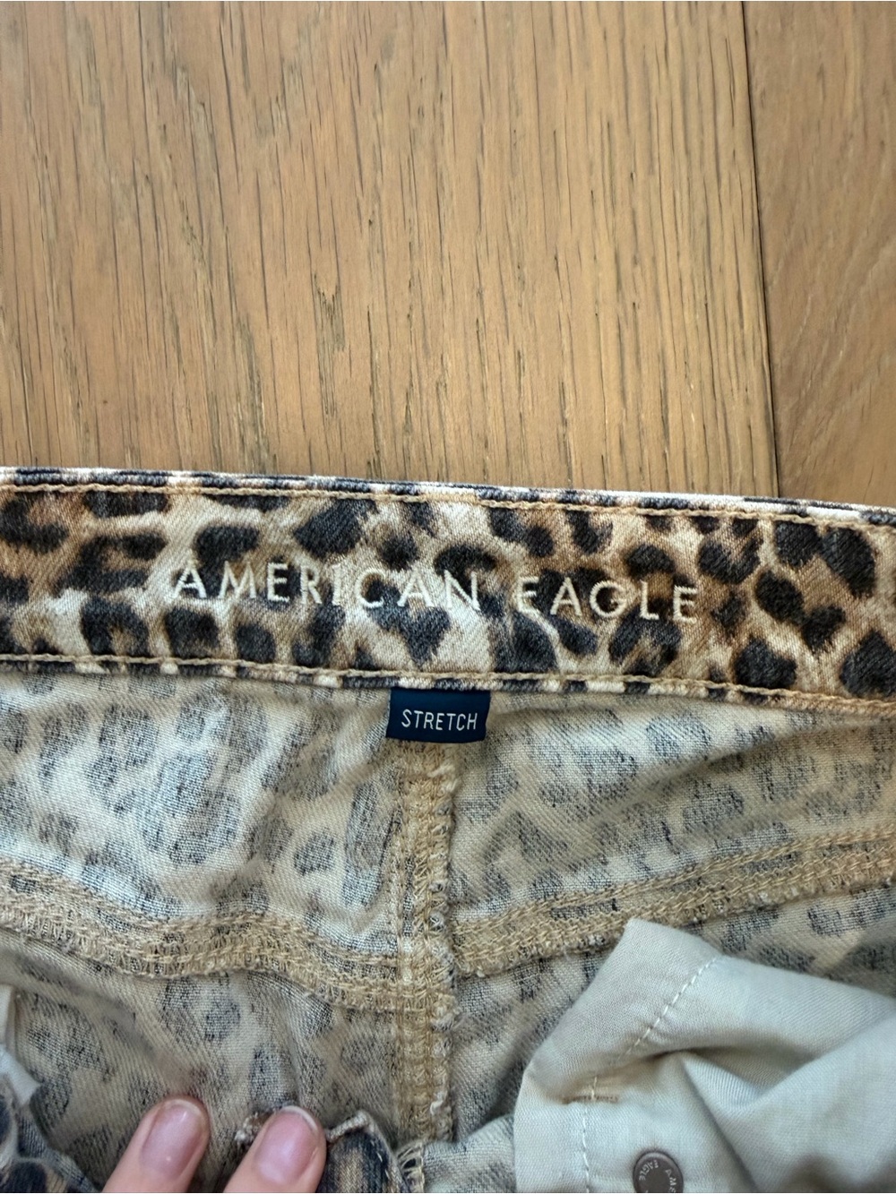 American Eagle Outfitters Leopard Print Wide Leg Jeans - Brown Black - Picture 2 of 4